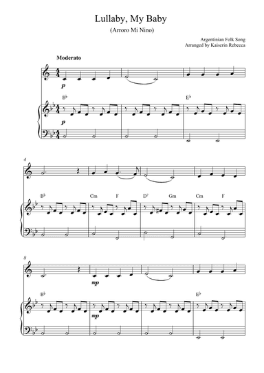 Lullaby, My Baby (Arroro Mi Nino) (arr. Kaiserin Rebecca)