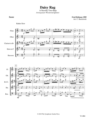 Daisy Rag Two-Step (F. Heltman) - woodwind quintet (arr. C. Burdzinski)