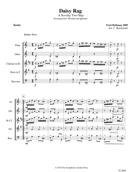 Daisy Rag Two-Step (F. Heltman) - woodwind quintet (arr. C. Burdzinski)