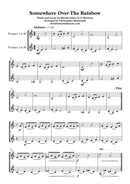 Over The Rainbow (arr. Christopher Brammeld)