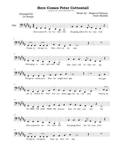 Here Comes Peter Cottontail (arr. Jo Araujo)
