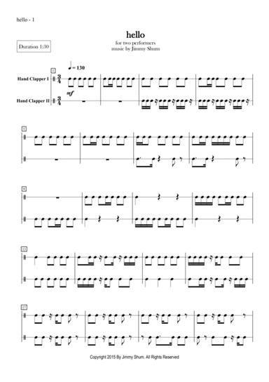 Hello (body percussion duet)