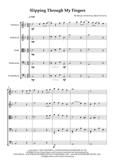 Slipping Through My Fingers (arr. Karen Gueiros)