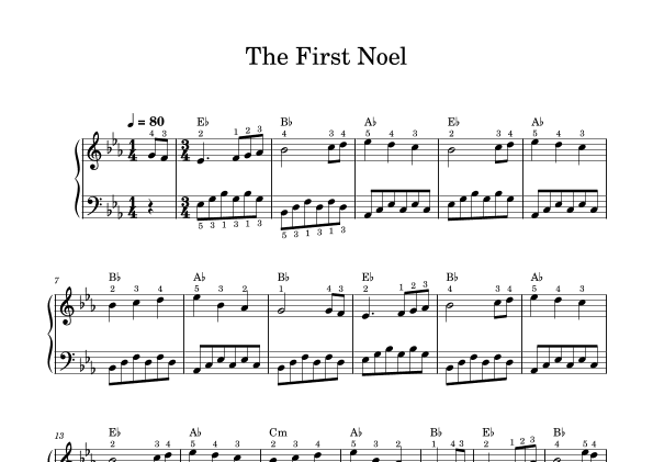 The First Noel - piano (arr. Piano eTutor app)