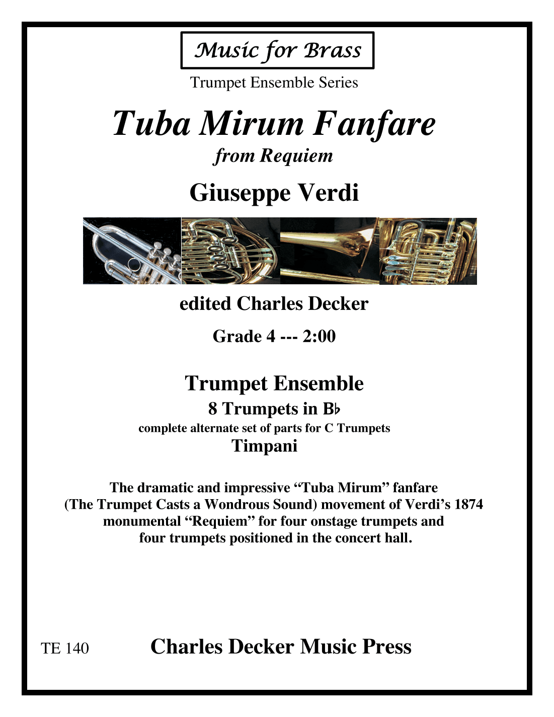 Tuba Mirum Fanfare from Verdi Requiem for Trumpet Ensemble (arr. Charles Decker)
