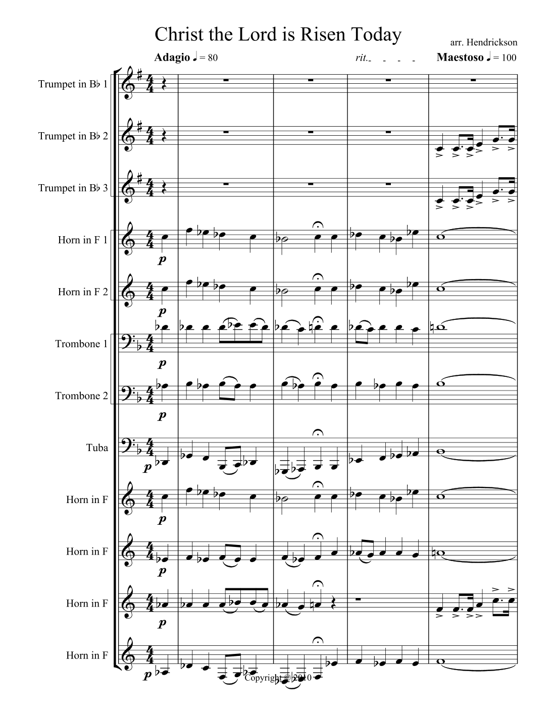 Christ the Lord is Risen Today (arr. Rob Hendrickson)
