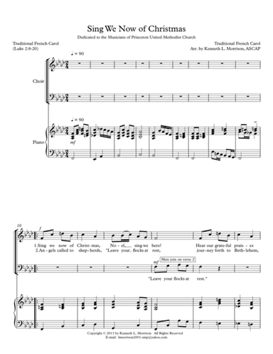 Sing We Now of Christmas - SAB Choir and Piano (arr. Kenneth L. Morrison)