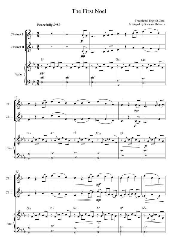 The First Noel (arr. Kaiserin Rebecca)