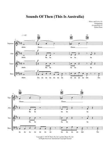 Sounds Of Then (this Is Australia) (arr. Emma Dean)
