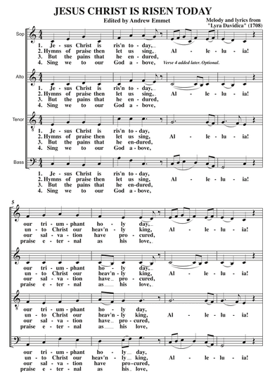 Jesus Christ Is Risen Today A Cappella SATB (arr. Edited by Andrew Emmet)
