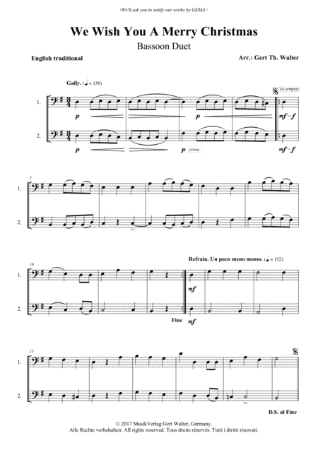 We Wish You A Merry Christmas (arr. Gert Th. Walter)