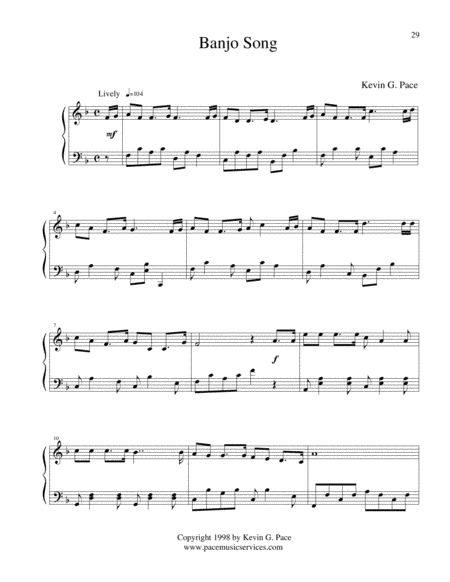 Banjo Song - original piano solo