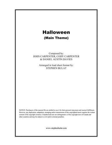 Halloween Theme (arr. Stephen Bulat)
