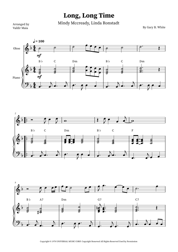 Long Long Time (arr. Valdir Maia)