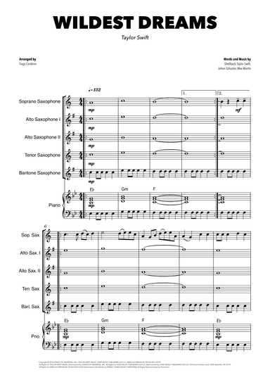 Wildest Dreams (arr. Tiago Cordeiro)