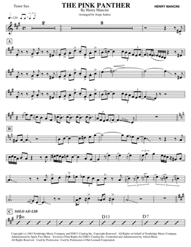 The Pink Panther from THE PINK PANTHER (arr. Jorge Juárez)