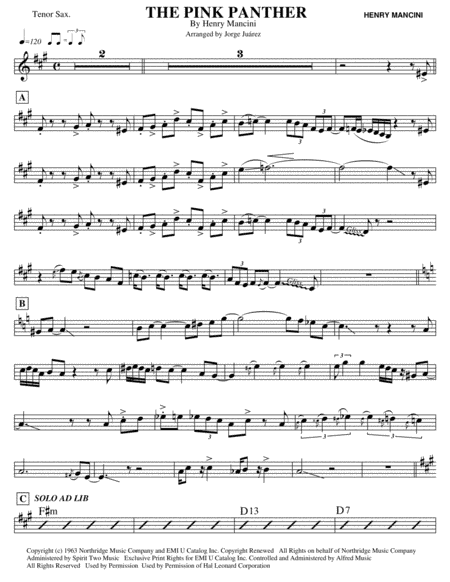 The Pink Panther from THE PINK PANTHER (arr. Jorge Juárez)