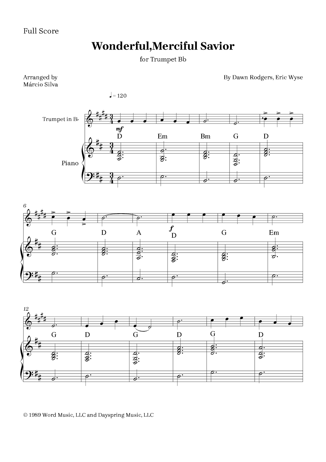 Wonderful, Merciful Savior (arr. Márcio Silva)