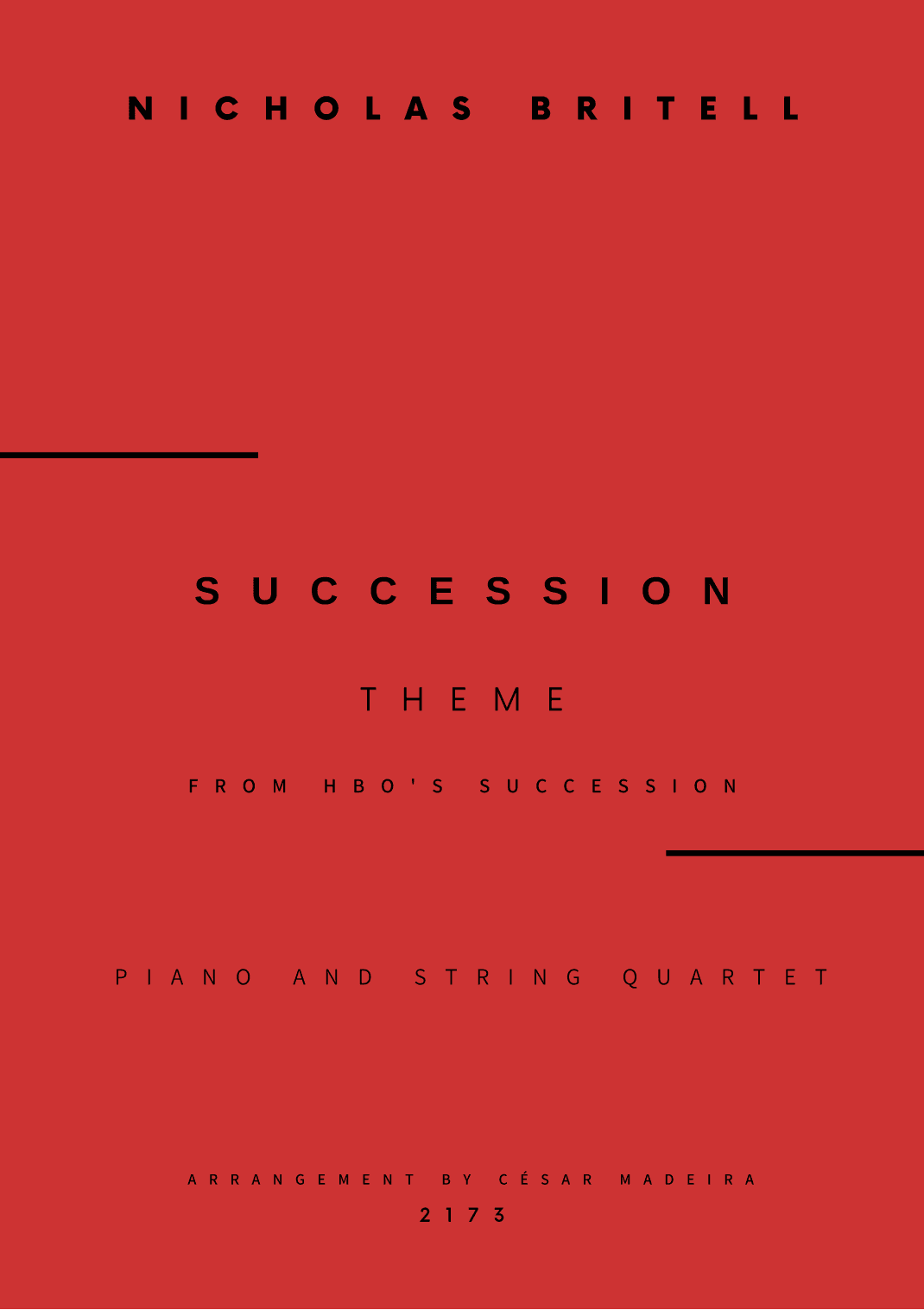 Succession Theme - Score Only (arr. César Madeira)