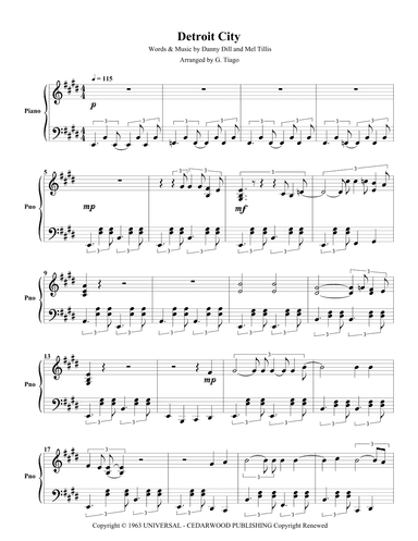 Detroit City (arr. G. Tiago)