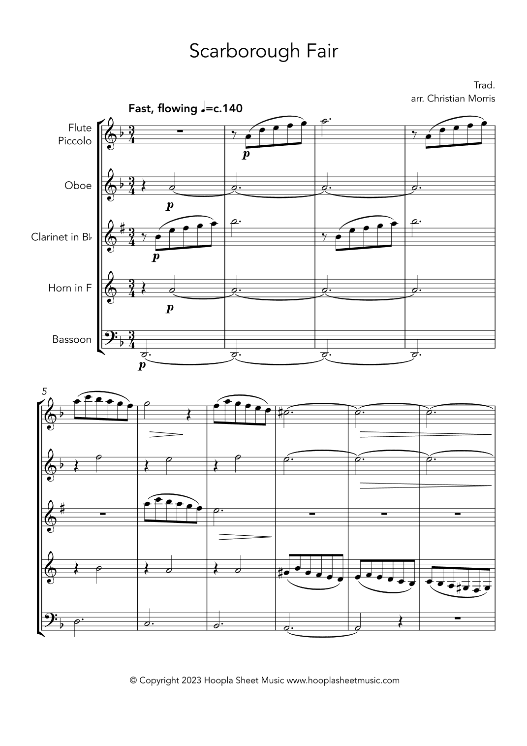 Scarborough Fair (arr. Christian Morris)