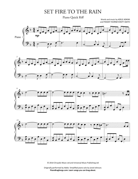 Set Fire To The Rain (arr. Jared Johnson)