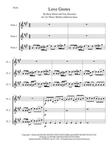 Love Grows (where My Rosemary Goes) - Score Only (arr. Barbara Anderson-Jones)
