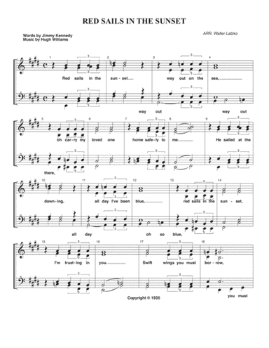 Red Sails In The Sunset (arr. Walter Latzko)