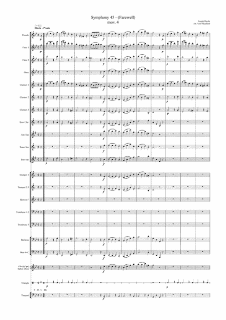 Symphony 45 - (Farewell) mov. 4 (arr. Arild Mjaaland)