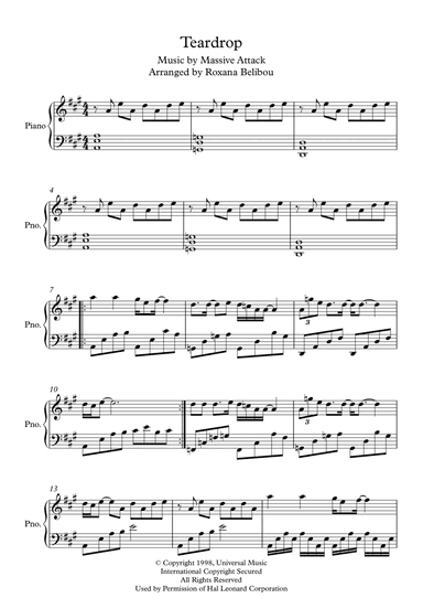 Teardrop (theme From House) (arr. Roxana Belibou)