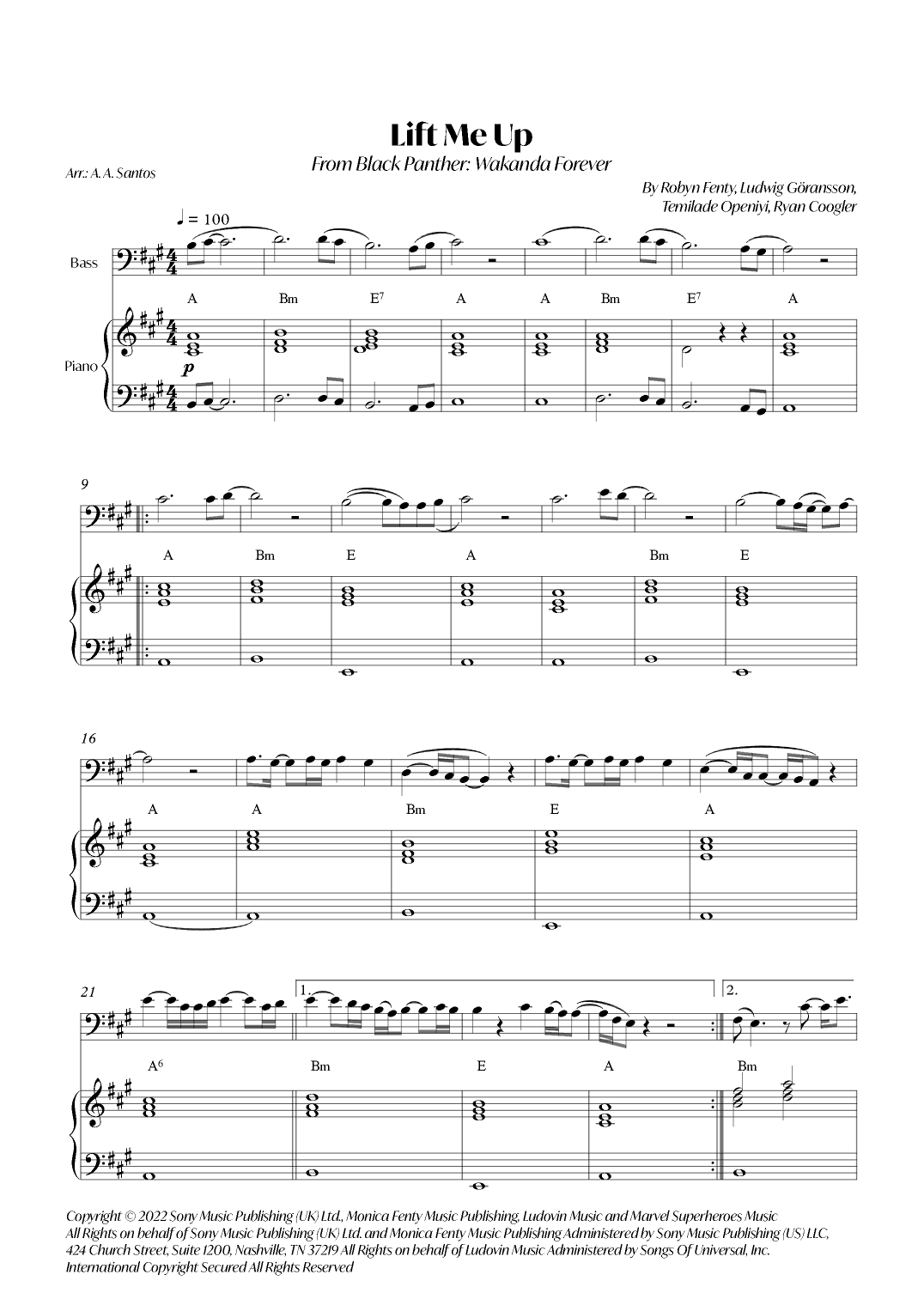 Lift Me Up (arr. André Alberto Santos)
