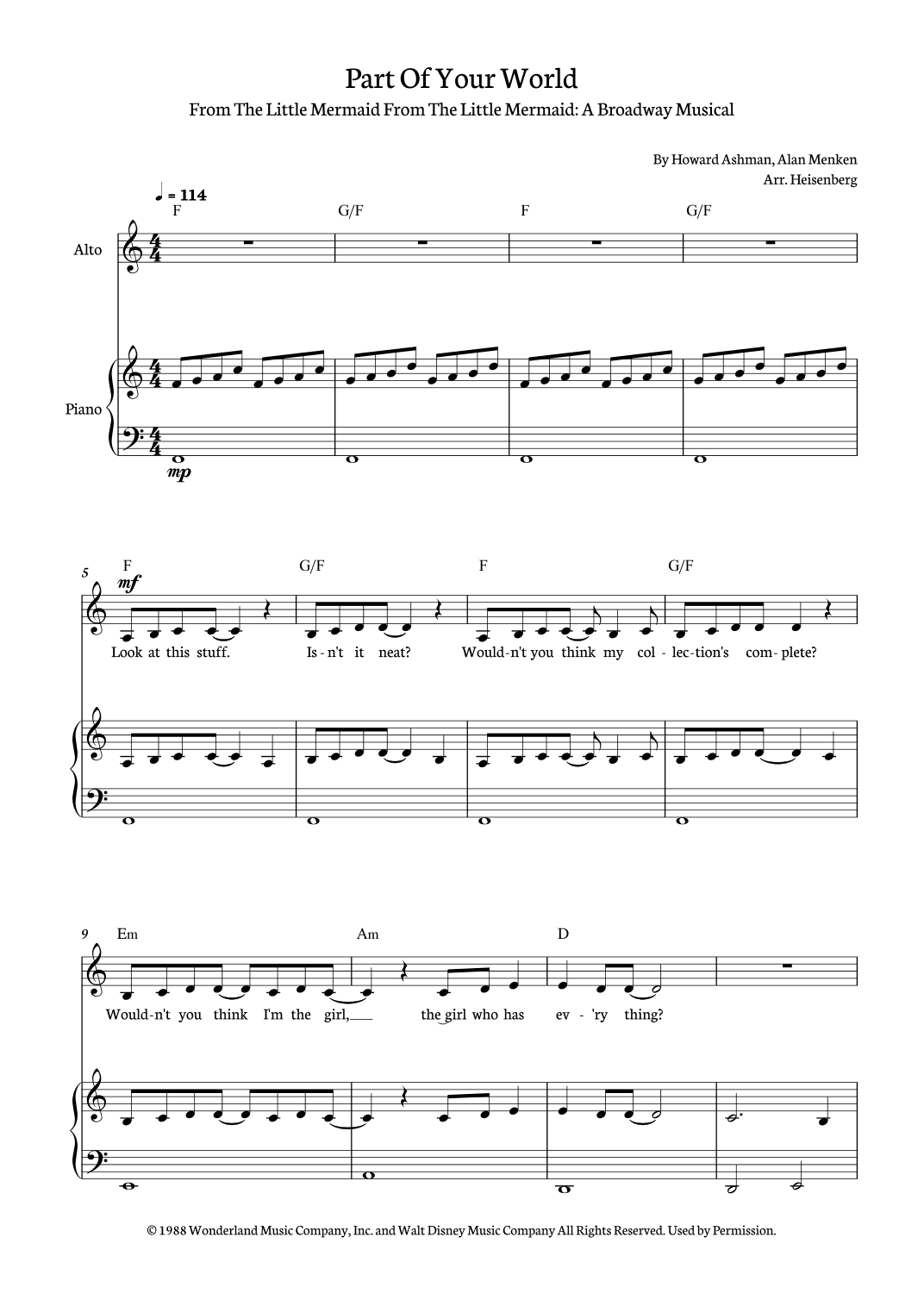 Part Of Your World (arr. Heisenberg)