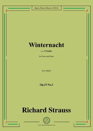 Richard Strauss-Winternacht,in e minor,Op.15 No.2 (arr. OSM Press)