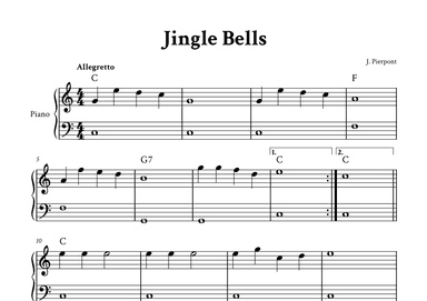 Jingle Bells - Easy Piano (C Major with Chords) (arr. Yuri Noronha)