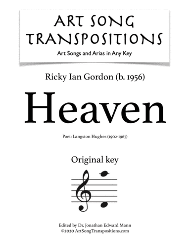 Heaven (arr. ArtSongTranspositions.com)