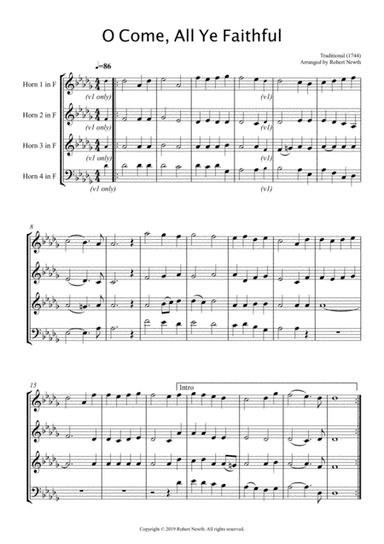O Come, All Ye Faithful (for Horn Quartet) (arr. Robert Newth)