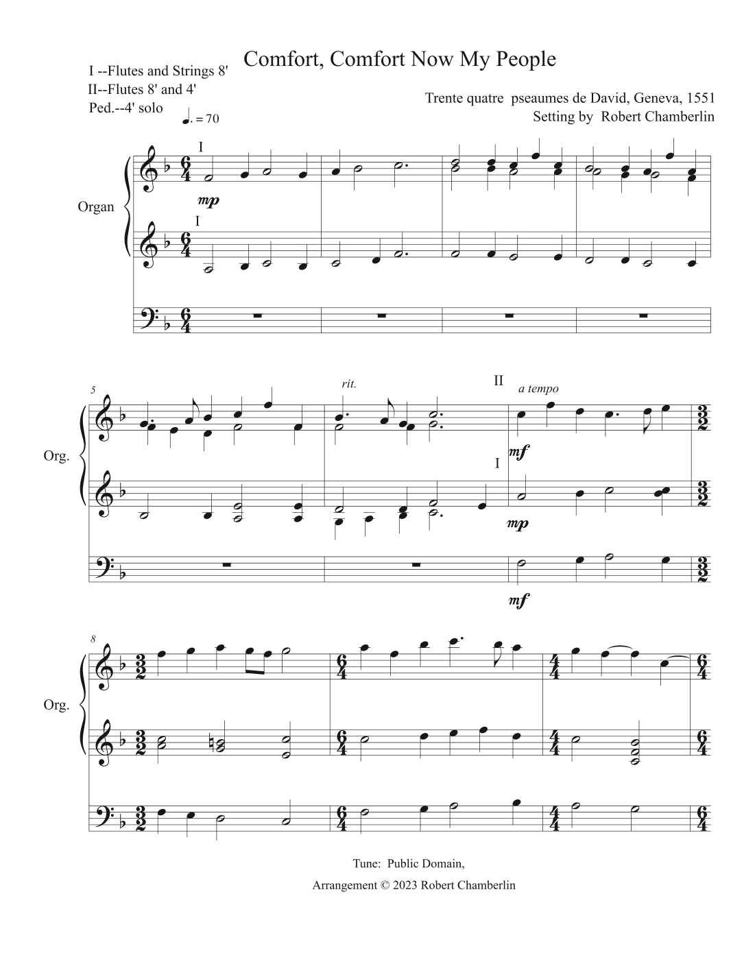 Comfort, Comfort Now My People (arr. Robert Chamberlin)