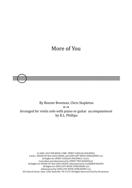 More Of You (arr. K.L. Phillips)