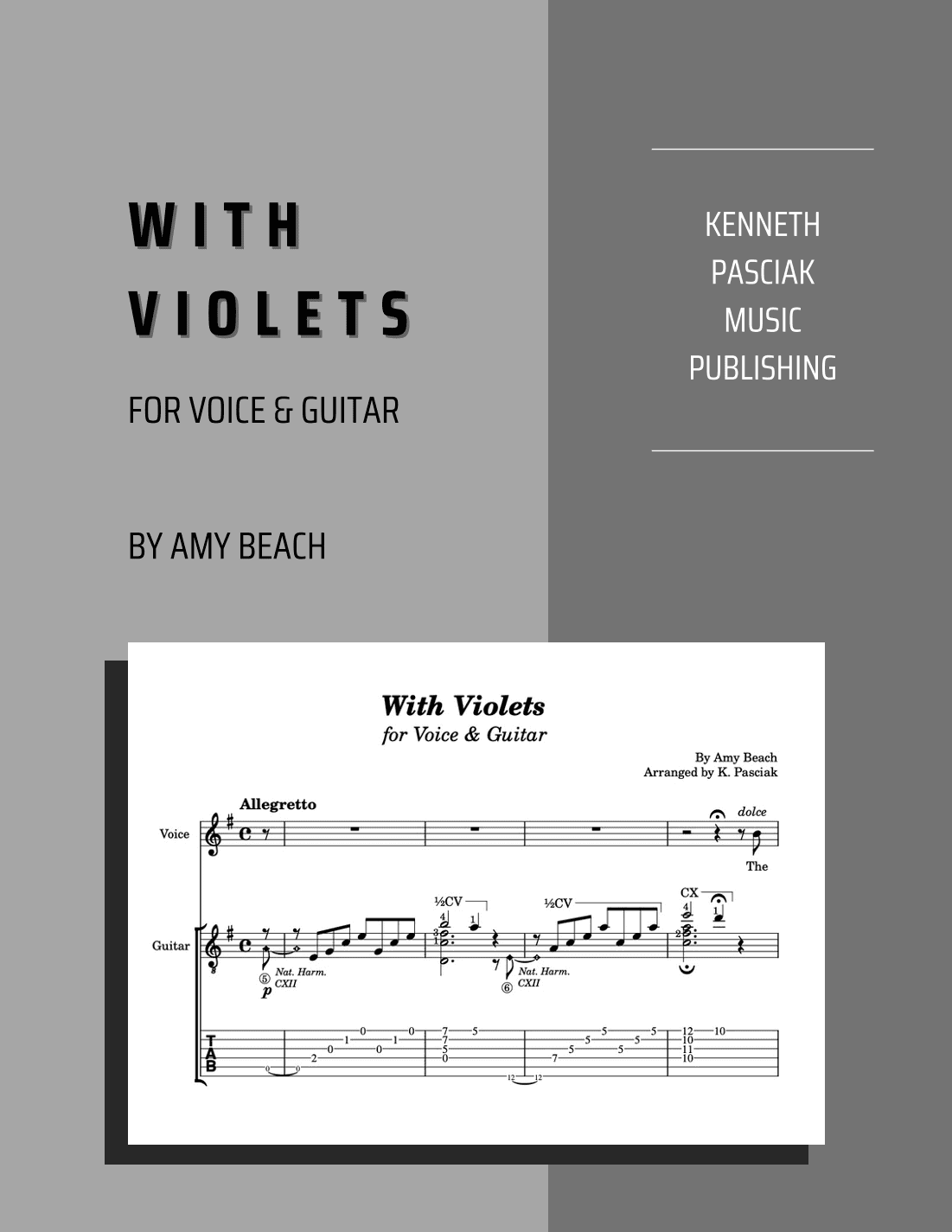 With Violets (for Voice & Guitar) (arr. Kenneth Pasciak)