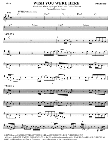 Wish You Were Here (arr. Jorge Juárez)