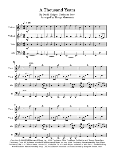 A Thousand Years (arr. Thiago Marconato)