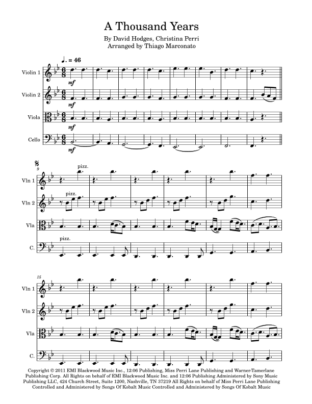 A Thousand Years (arr. Thiago Marconato)