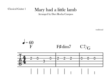 Mary had a little lamb (arr. Davi Rocha Campos)