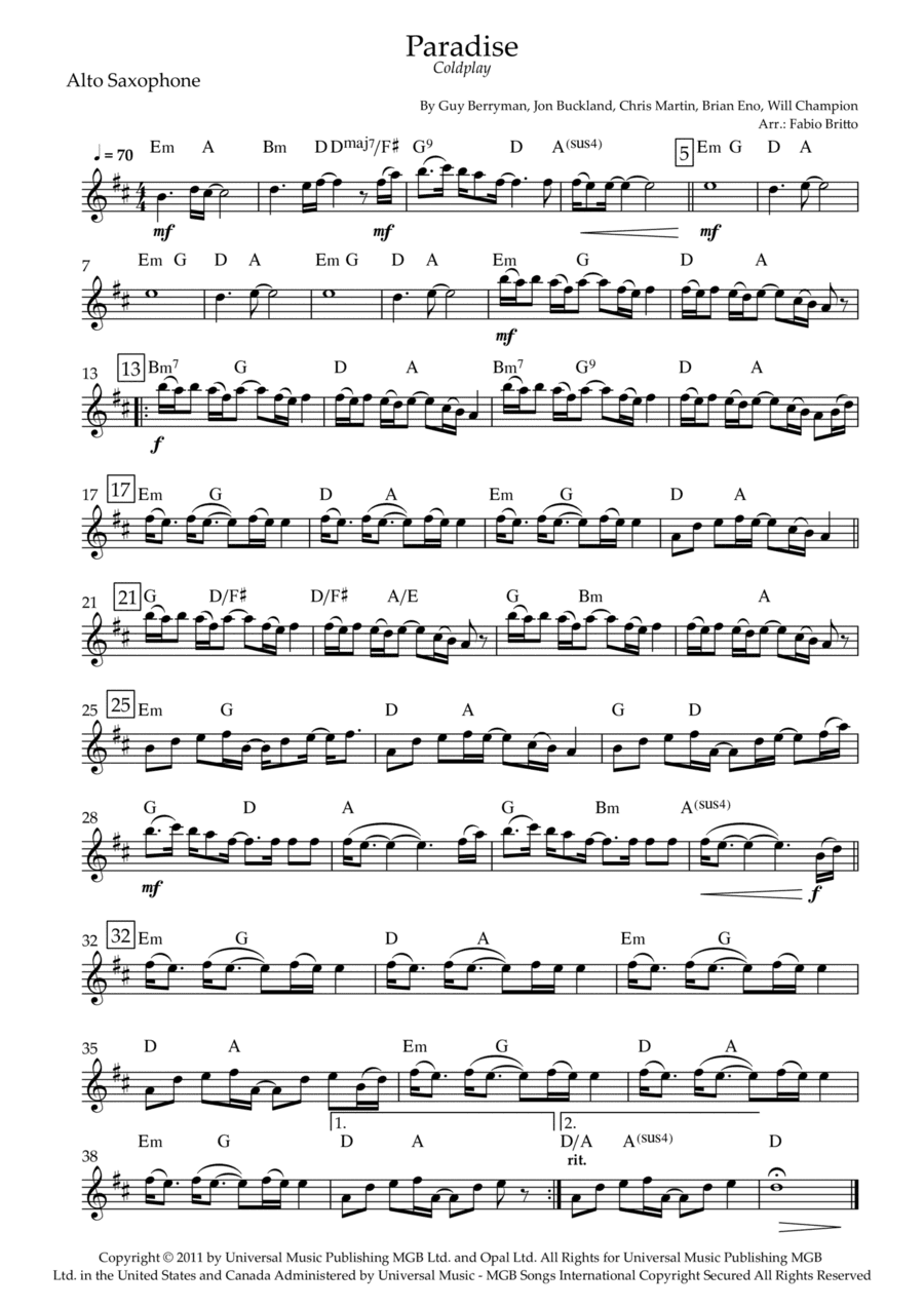 Paradise (arr. Fabio Britto)
