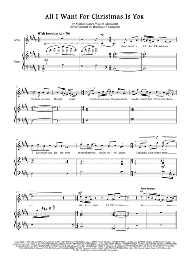 All I Want For Christmas Is You (arr. Henrique F Mangoni)