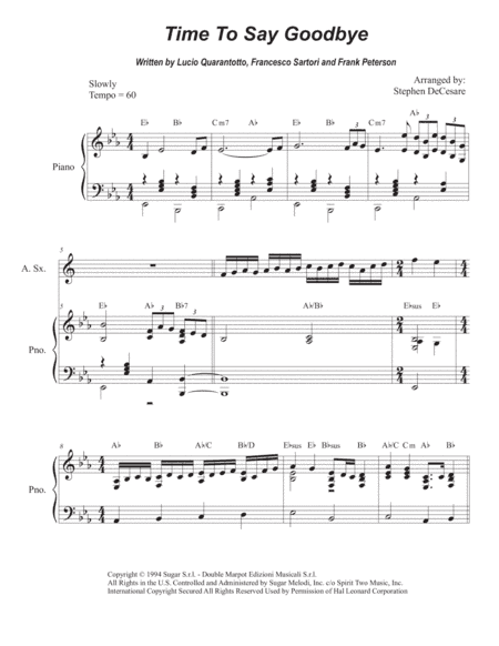 Time To Say Goodbye (arr. Stephen DeCesare)
