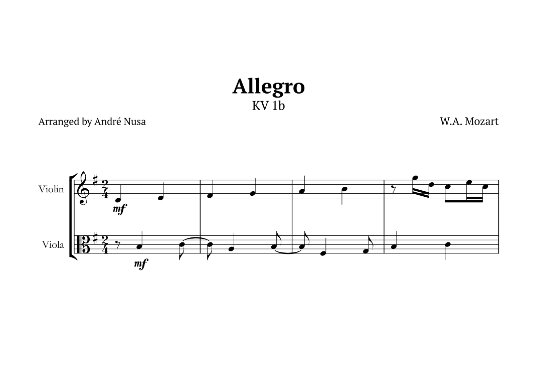 Allegro K1b (arr. André Nusa)