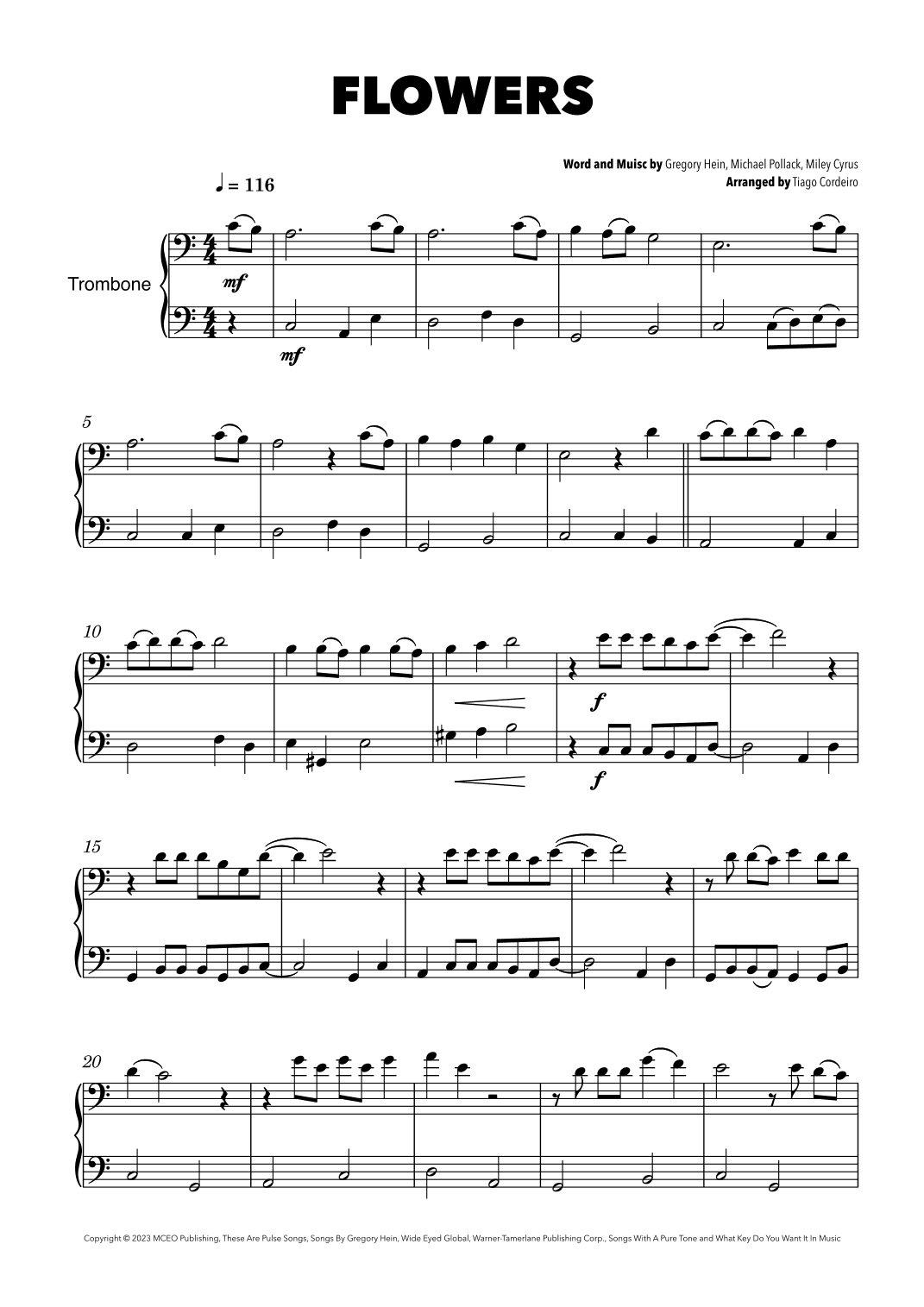 Flowers (arr. Tiago Cordeiro)