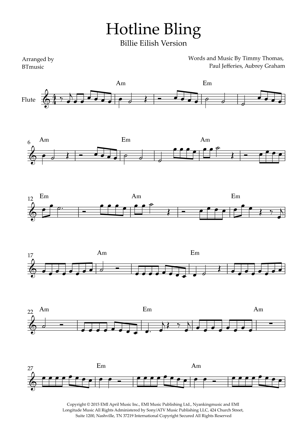 Hotline Bling (arr. BTmusic)