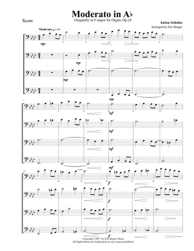 Moderato in Ab for Trombone or Low Brass Quartet (arr. Eric Burger Music)